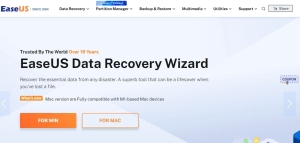 Ease US Data Recovery Wizard Website Homepage