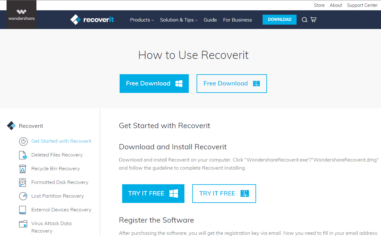 wondershare recoverit email and registration code